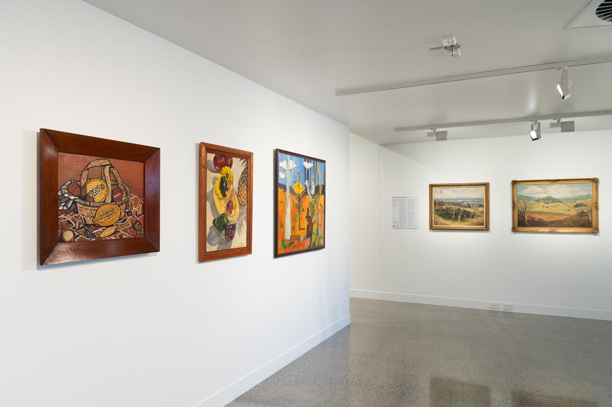 Installation view, 'National Interests', Hervey Bay Regional Gallery, 2024. Photo: Natasha Harth.