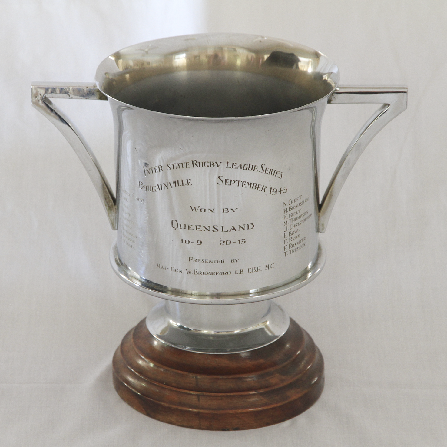 State of Origin Cup, 1945. Courtesy of Army Museum South Queensland.