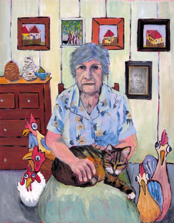 Wendy Talbot, Portrait of Joyce 2018, acrylic on canvas. Fraser Coast Regional Council Art Collection. © The artist.